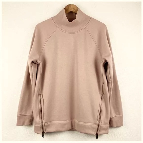 Athleta Cozy Karma Side Zip Funnel Neck in Dogwood Mauve - Picture 4 of 15